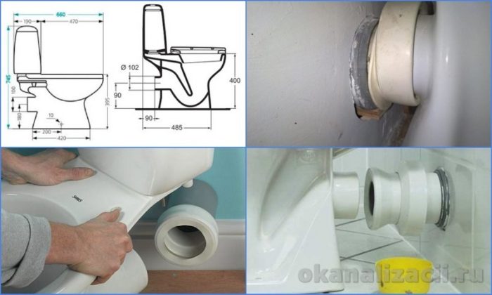 Подключение унитаза к канализации: с прямым, косым выпуском