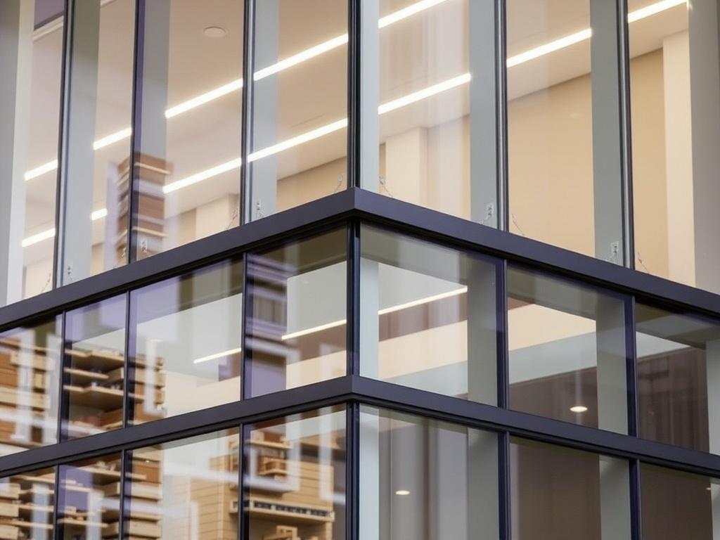 Aluminum facade glazingфото