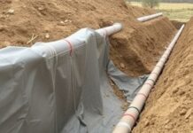 Монтаж дренажных труб для поля фильтрации: как правильно задать уклон, выбрать обсыпку и уложить геотекстиль